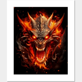 Infernal RPG Fantasy Fire Dragon Posters and Art